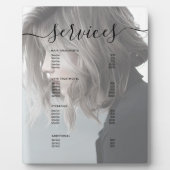 Plaque Photo Photo moderne Salon simple Service Menu Prix (Devant)