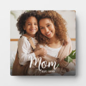 Plaque Photo Photo Mom Established Date Black Custom Script (Devant)