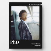 Plaque Photo Photo noir blanc minimal Diplôme de doctorat (Devant)