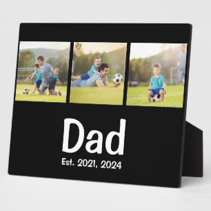 Plaque Photo Photo noir écriture Papa a fondé 3