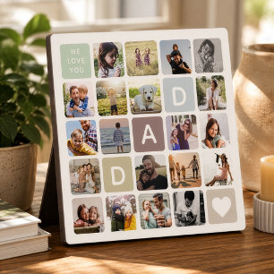Plaque Photo Photo Papa moderne Collage Fête des pères Amour de