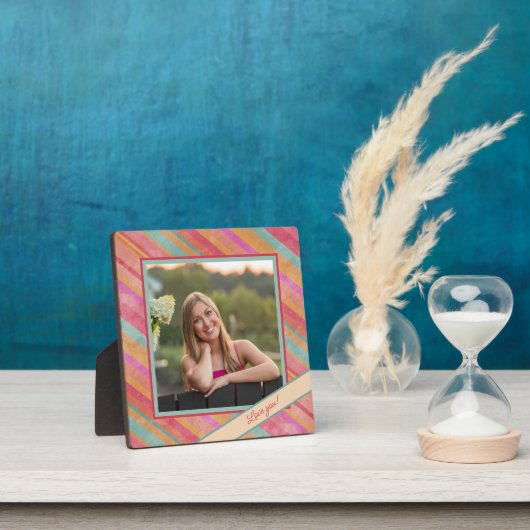 Plaque Photo Photo Pastel moderne en bande Pastel Message d'amo (Insitu)