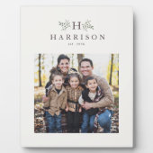 Plaque Photo Photo personnalisé avec monogramme rustique (Devant)