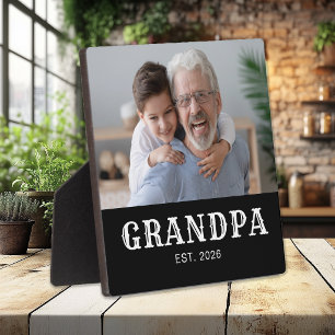 Plaque Photo Photo personnalisé Grand-Père avec typographie en