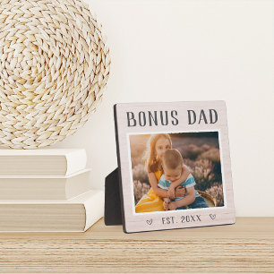 Plaque Photo Photo personnalisé rustique de Bonus Papa beau-pèr