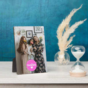 Plaque Photo photo personnalisée besties amis rétro typographie