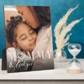 Plaque Photo Photo personnalisée moderne maman & nom d'enfant (Côté)