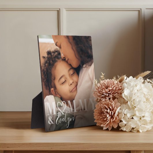 Plaque Photo Photo personnalisée moderne maman & nom d'enfant