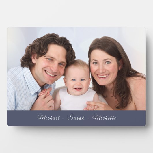 Plaque Photo Photo personnalisée Votre nom Bleu (Devant)