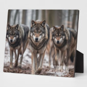 Plaque Photo Photo Plaque-Yellowstone Wolves (Côté)