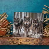 Plaque Photo Photo Plaque-Yellowstone Wolves (Côté)