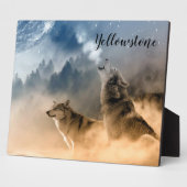 Plaque Photo Photo Plaque-Yellowstone Wolves (Côté)