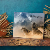 Plaque Photo Photo Plaque-Yellowstone Wolves (Côté)