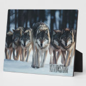 Plaque Photo Photo Plaque-Yellowstone Wolves (Côté)