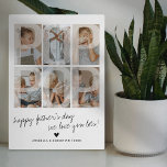 Plaque Photo Photo Poppop Modern Overlay<br><div class="desc">Modern father's photo plaque featuring 6 family pictures for you to replace with your own,  with the word "POPPOP" in a faded overlay,  a personalized message,  a cute heart,  and the grandkids names.</div>