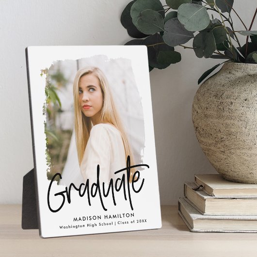 Plaque Photo Photo Preppy Black Script Graduation