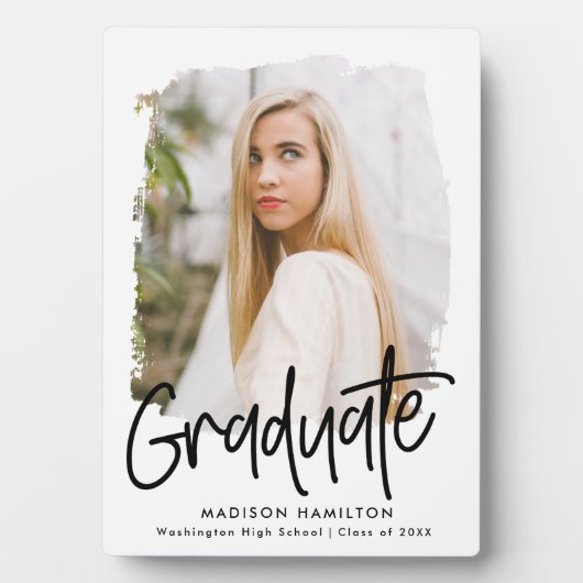 Plaque Photo Photo Preppy Black Script Graduation (Devant)