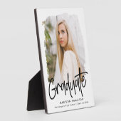 Plaque Photo Photo Preppy Black Script Graduation (Côté)