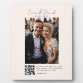 Plaque Photo Photo QR Code Mariage beige (Devant)