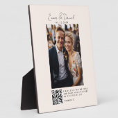 Plaque Photo Photo QR Code Mariage beige (Côté)