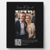 Plaque Photo Photo QR Code Mariage noir (Devant)