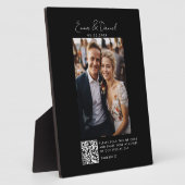 Plaque Photo Photo QR Code Mariage noir (Côté)