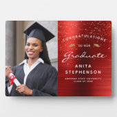 Plaque Photo Photo Red Metallic White Gold Graduation Keepsaké (Devant)