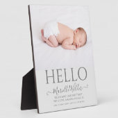 Plaque Photo Photo simple de naissance d'un bébé (Côté)
