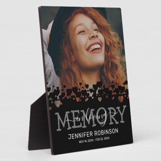Plaque Photo Photo souvenir mémorial noir (Côté)