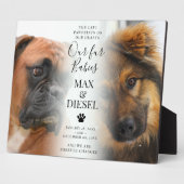 Plaque Photo Photo stylé Pet Memorial 2 Chien (Côté)