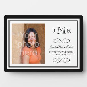 Plaque Photo Photographie de graduation monogramme de classe de