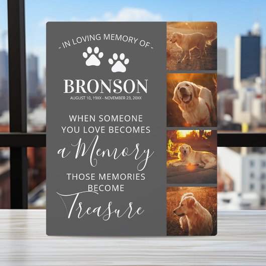 Plaque Photo Photomontage - Souvenir commémoratif pour animaux 