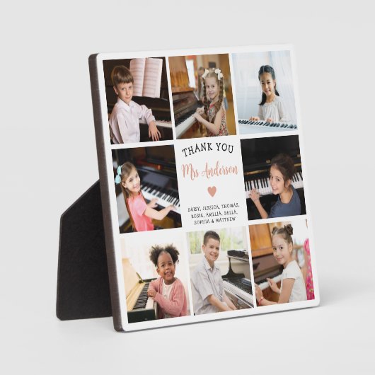 Plaque Photo Piano Enseignant Merci Cadeau Photo Collage (Recto)