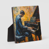 Plaque Photo Piano Player - Peinture à l'huile (Recto)