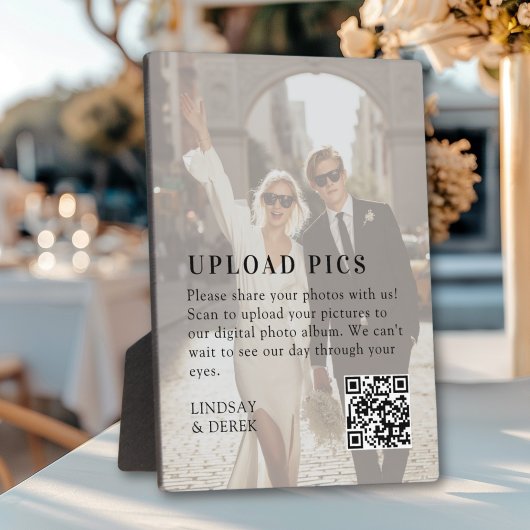 Plaque Photo PICS HAPPEN!QR Code Bold Wedding Photo Gallery