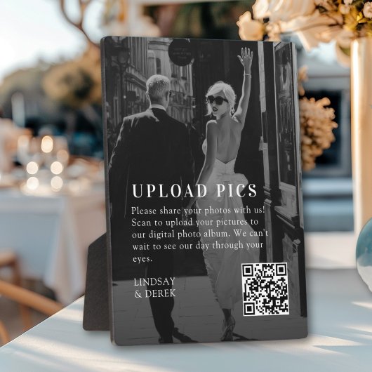 Plaque Photo PICS HAPPEN!QR Code Bold Wedding Photo Gallery