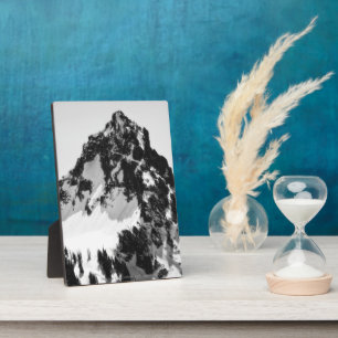 Plaque Photo Pierre, neige et arbres