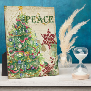 Plaque Photo Pine de Noël Pine cône Paix Snowflake Collage