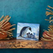 Plaque Photo Pingouins de découpe de texte personnalisés (Côté)