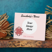 Plaque Photo Pink Clover Ribbon (Côté)