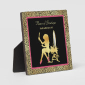 Plaque Photo Pink Gold Cheetah Imprimer Beauté Boutique Signal (Recto)