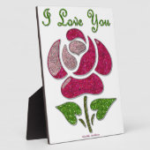Plaque Photo Pink Stencil Rose I Love You (Côté)