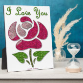Plaque Photo Pink Stencil Rose I Love You (Côté)