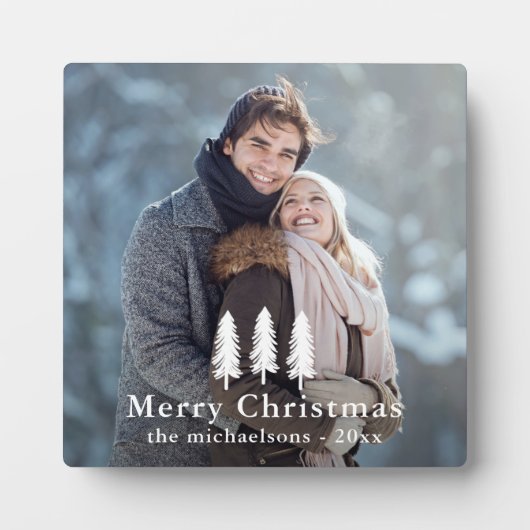 Plaque Photo Pins blancs rustiques Noël photo de Noël (Devant)