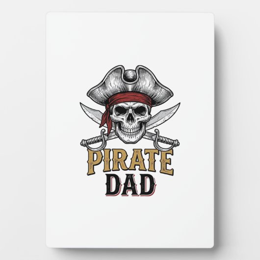 Plaque Photo Pirate Dad Skull Sword Vintage Engraving Shirt_1 (Devant)