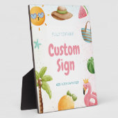 Plaque Photo Piscine, Plage tropicale Symbole d'anniversaire (Côté)