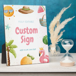 Plaque Photo Piscine, Plage tropicale Symbole d'anniversaire