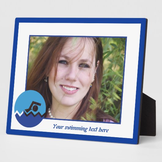 Plaque Photo Pismming venin, swimmer on blue circle custom (Côté)