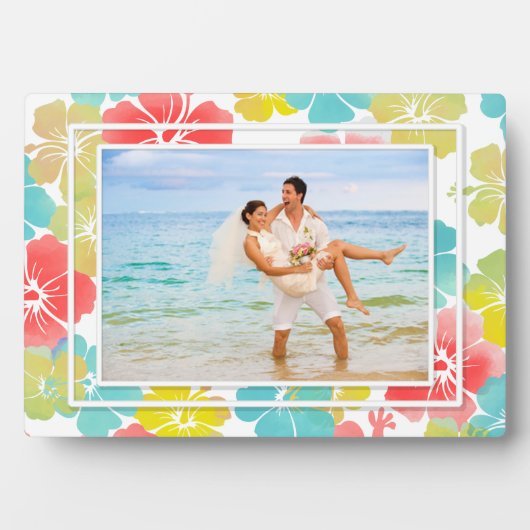 Plaque Photo PixDezines rétro hibiscus (Devant)