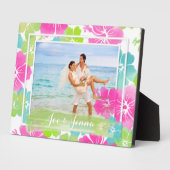 Plaque Photo PixDezines rétro hibiscus (Côté)